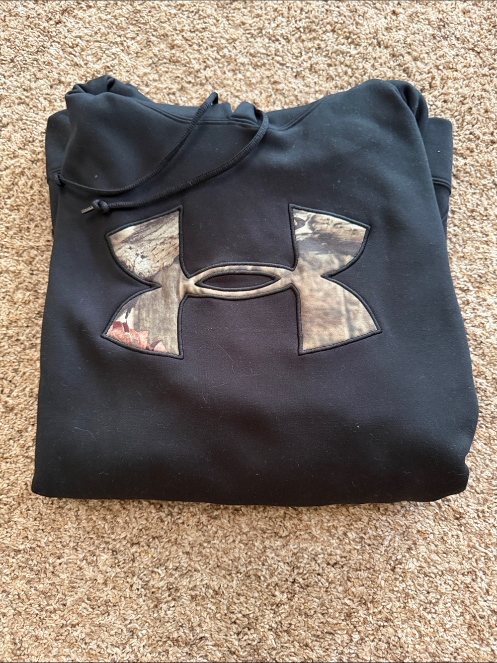 Under Armour Black Hoodie with Camo Logo Patch
